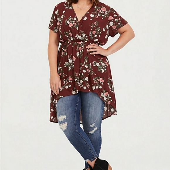 torrid Tops - Torrid Hi-lo floral tunic sz 3